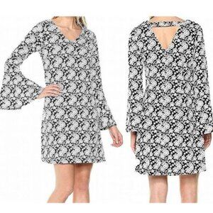 Signature by Robbie Bee Floral Long Bell Sleeve Dress Women's Size M